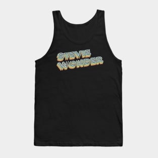 Stevie Wonder Retro Typography Faded Style Tank Top